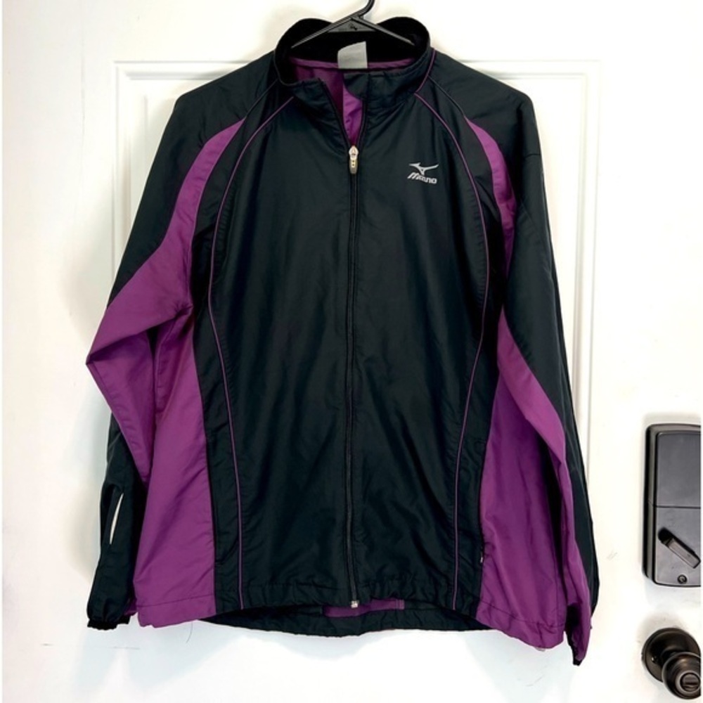 Mizuno performance sports jacket lightweight black purple